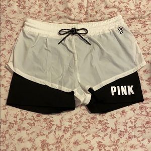 Pink running shorts